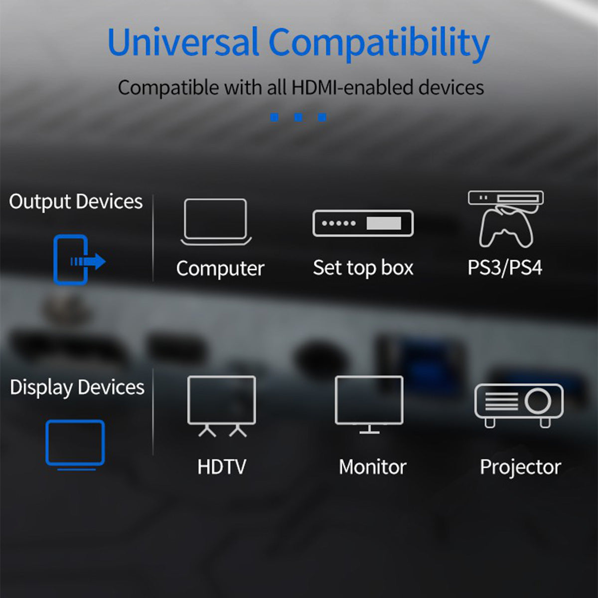Uniqkart 2m HDMI 2.0 Cable 4K/60Hz HD Video Audio Transfer High Speed 18Gbps Braided Cable Cord