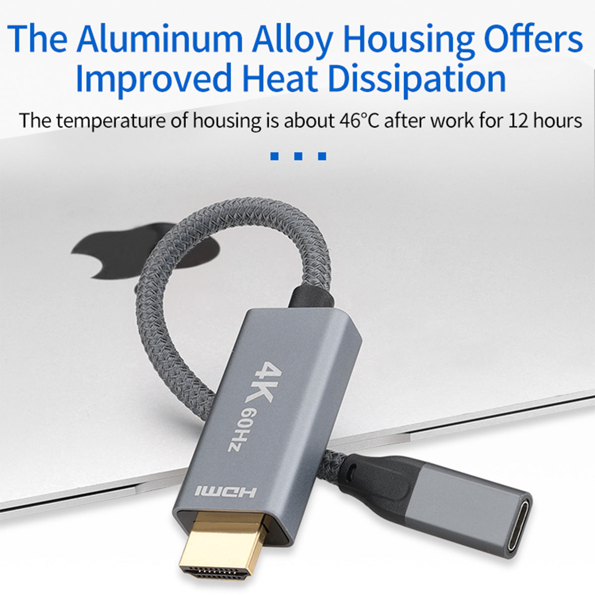 USB 3.1 Type-C Female to HDMI Male Adapter Cable HD 4K/60Hz Converter 0.2m