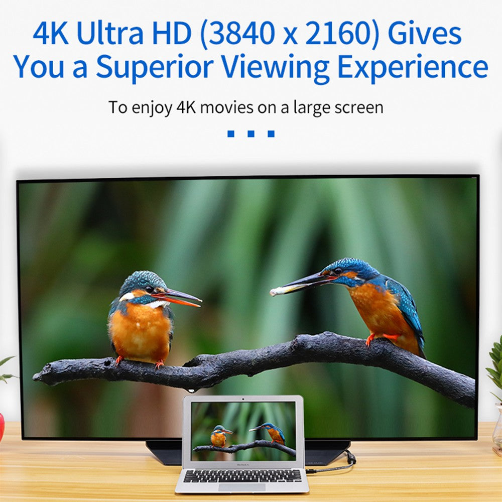 4K 60Hz Mini DisplayPort Male to HDMI Female Adapter Cable Braided Gold-plated Connector Cord (0.2m)