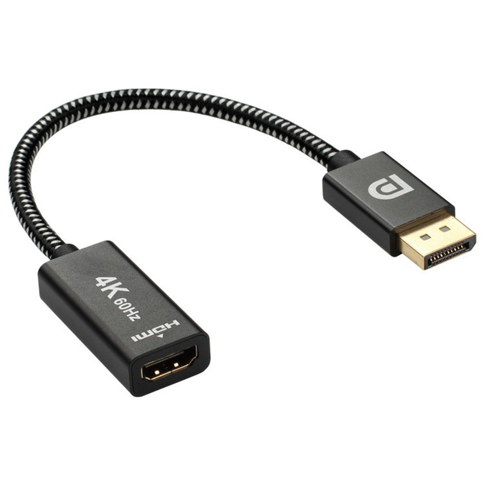 4K 60Hz DisplayPort 1.2 Male to HDMI Female Adapter Cable Gold-plated Converter Cord (0.2m)