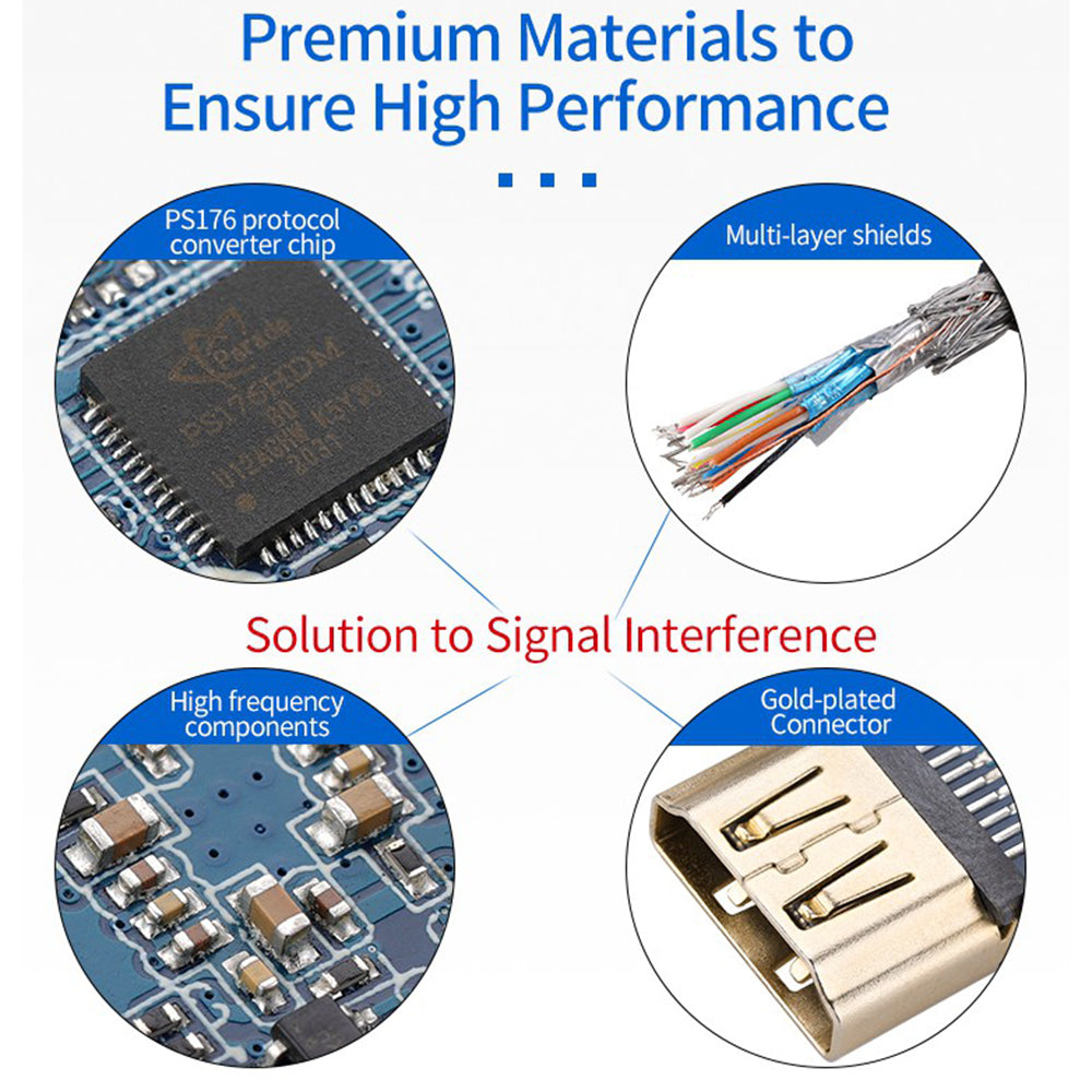 4K 60Hz DisplayPort 1.2 Male to HDMI Female Adapter Cable Gold-plated Converter Cord (0.2m)