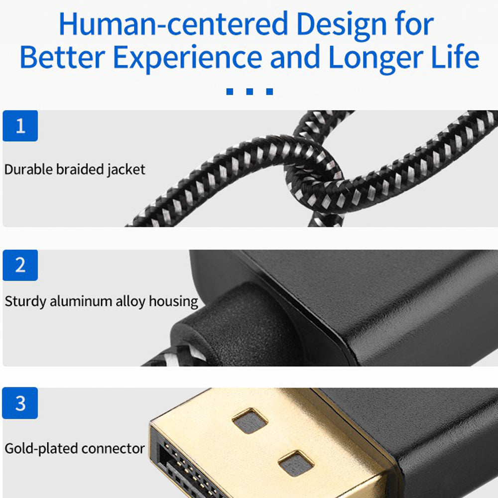 4K 60Hz DisplayPort 1.2 Male to HDMI Female Adapter Cable Gold-plated Converter Cord (0.2m)