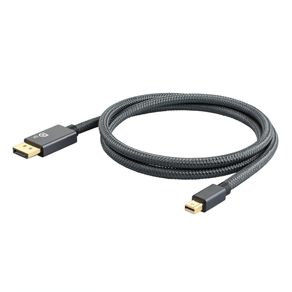 Mini DP to DP Braided Cable Thunderbolt 2 Port Mini DP 8K HD Converter Cable Data Sync Cord (2m)