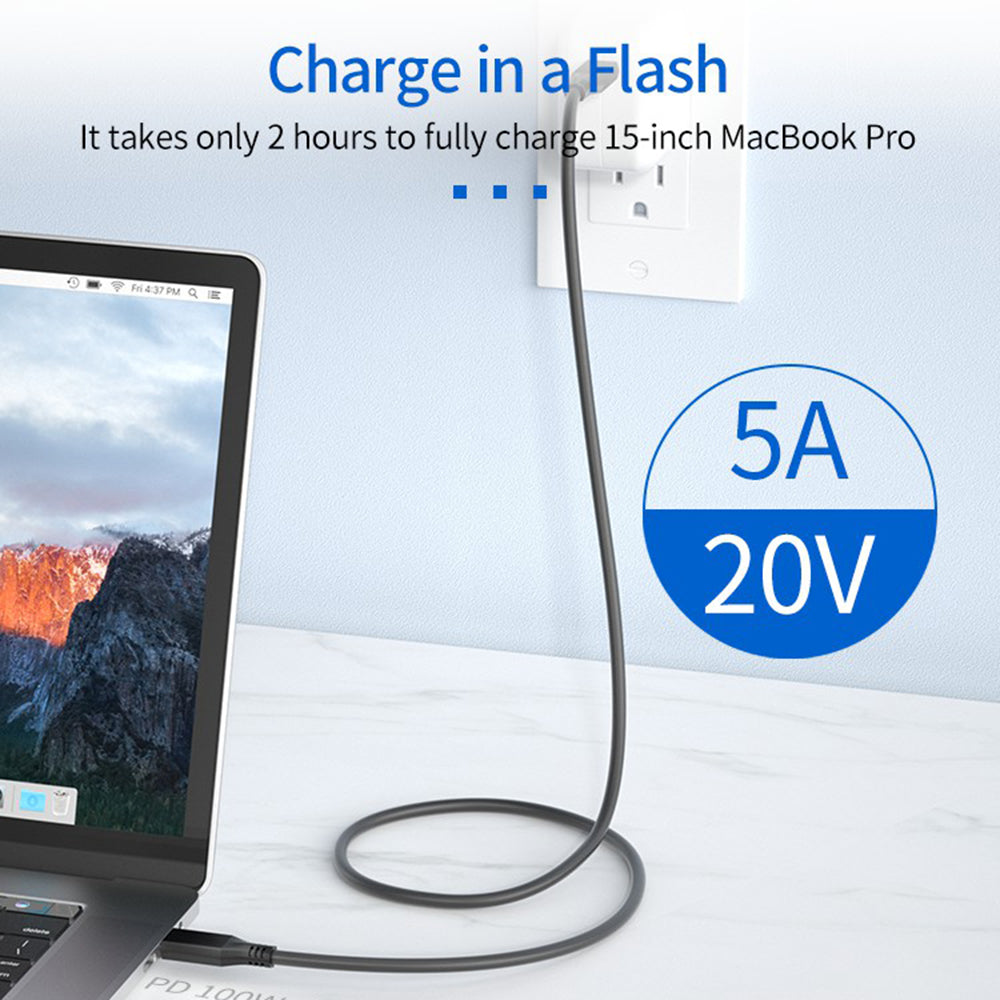 USB4 Cable Compatible with Thunderbolt 3 USB-IF PD3.0 100W Super Charging USB Cable 40Gbps High-speed Data Sync Cord (1m)