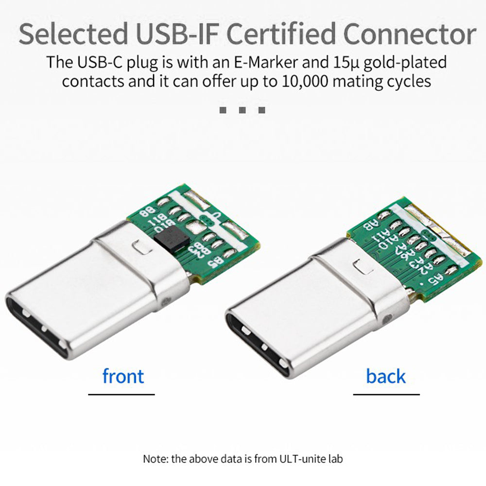 USB4 Cable USB-IF 40Gbps PD3.0 100W Super Charging USB Cable High-speed Data Sync Cord Compatible with Thunderbolt 3 (0.5m)