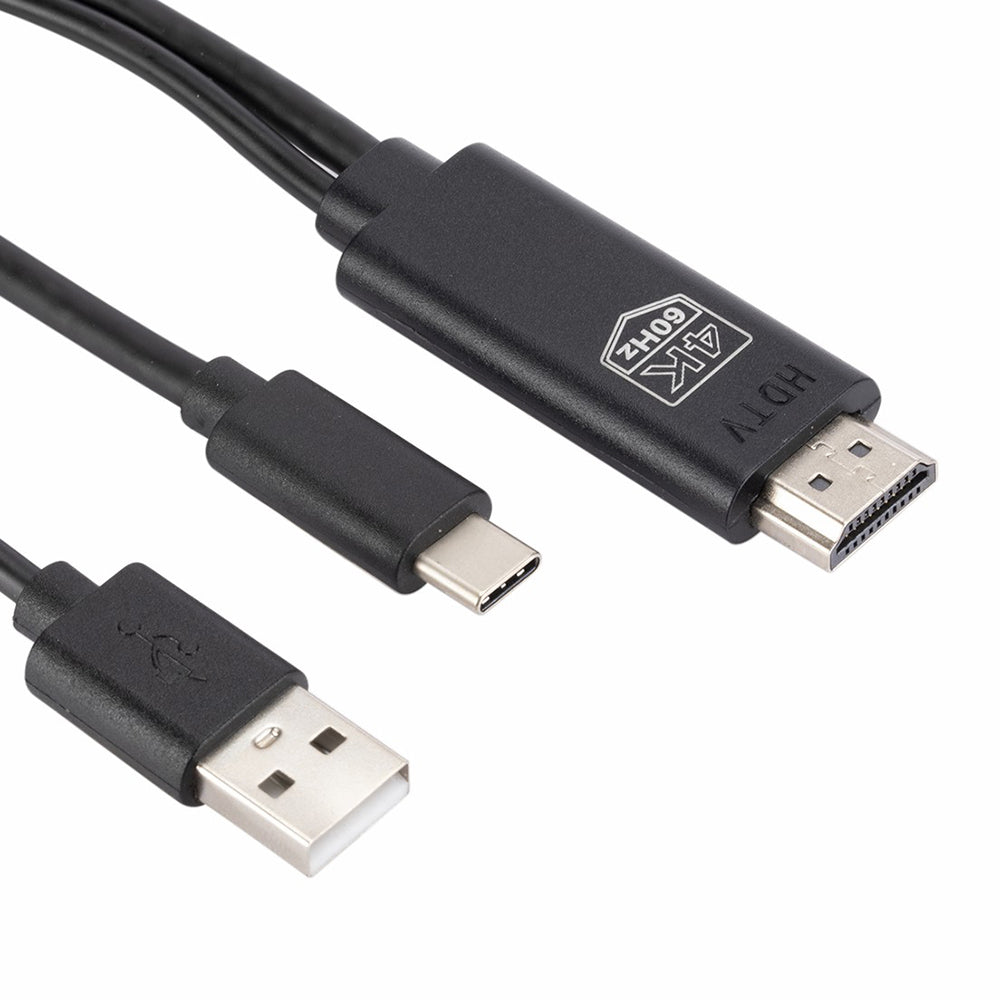 UC505 USB 3.1 Type-C to HDMI 4K HD Video Conversion Cable with USB Power Cable