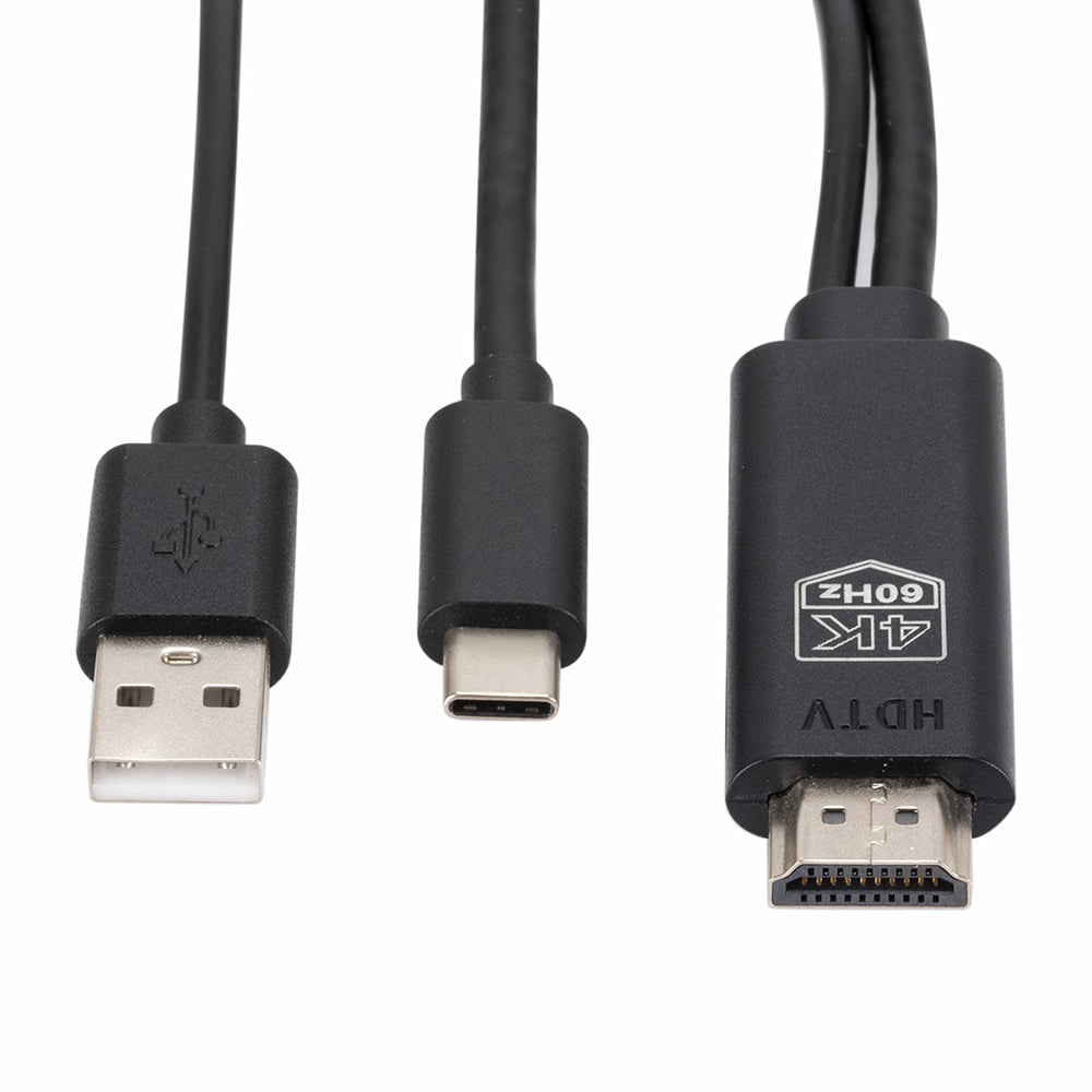UC505 USB 3.1 Type-C to HDMI 4K HD Video Conversion Cable with USB Power Cable