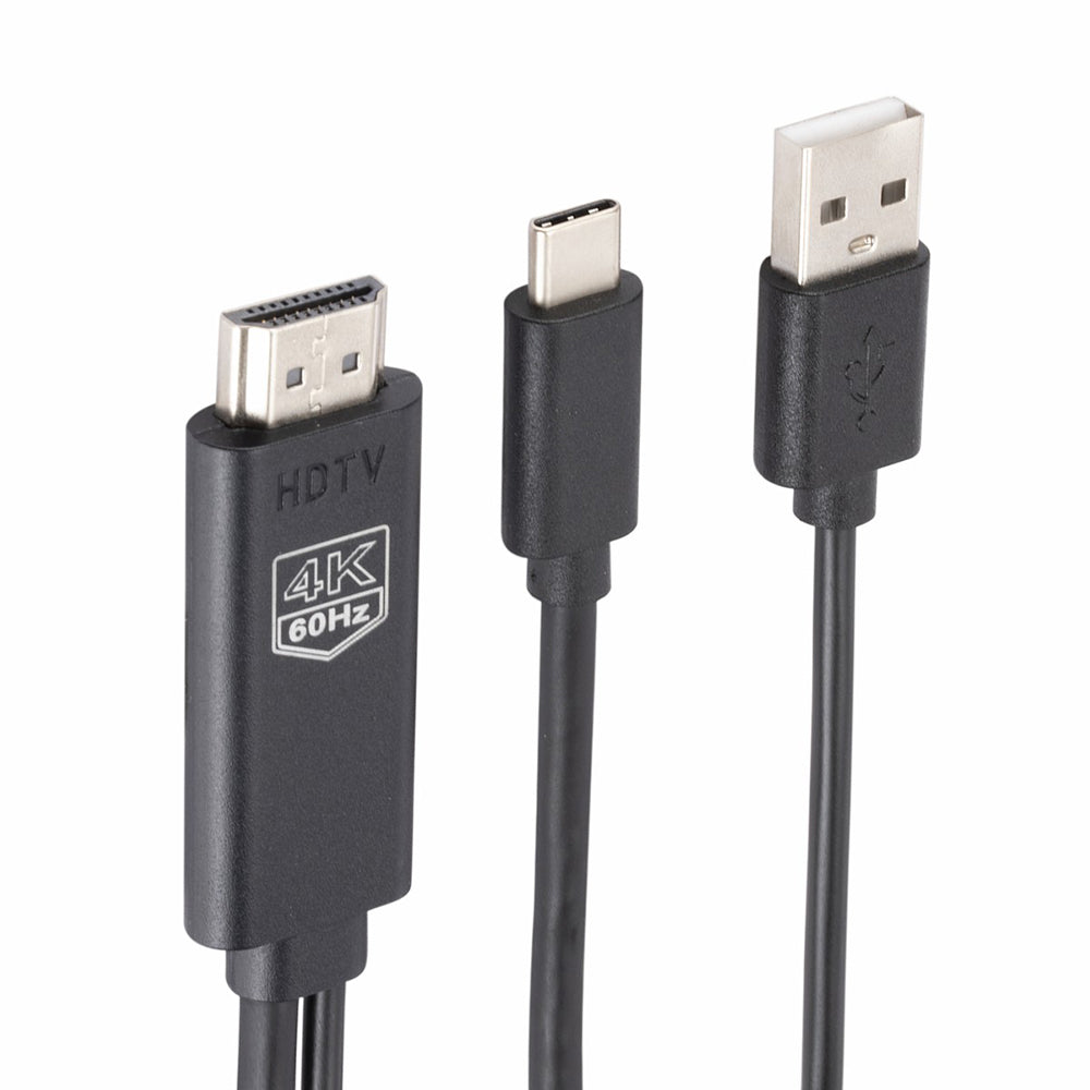 UC505 USB 3.1 Type-C to HDMI 4K HD Video Conversion Cable with USB Power Cable