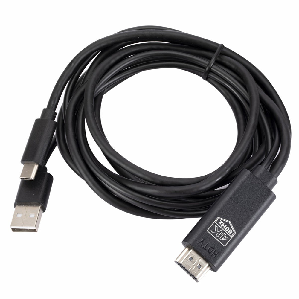 UC505 USB 3.1 Type-C to HDMI 4K HD Video Conversion Cable with USB Power Cable