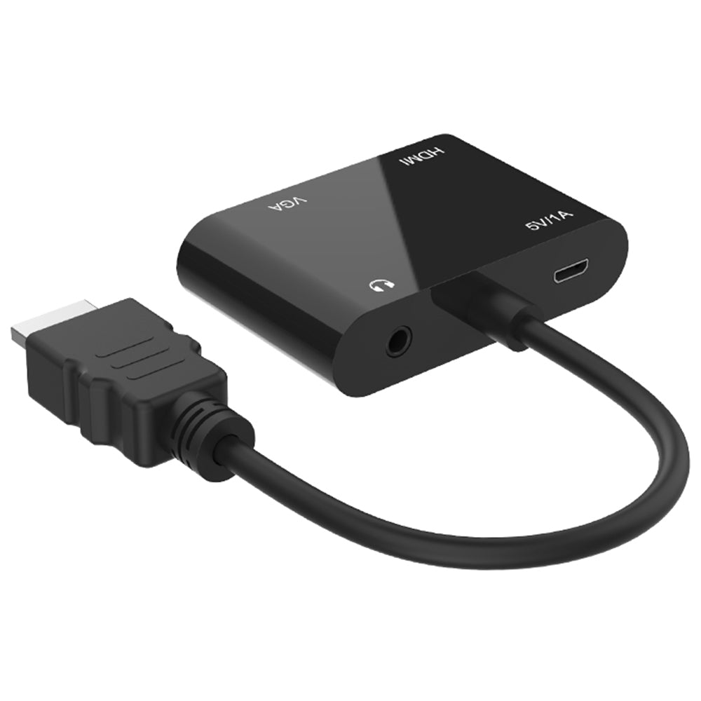 2 in 1 HDTV Adapter HDMI to HDMI+VGA Adapter Cable Portable HDMI Converter with 3.5mm Audio Port