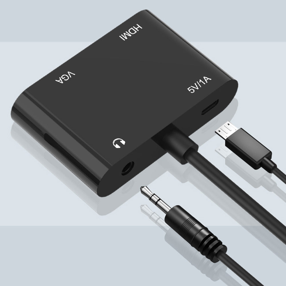 5138 VGA to HDMI+VGA Converter Portable Data Transmission Adapter Cable Support Audio/Video Sync