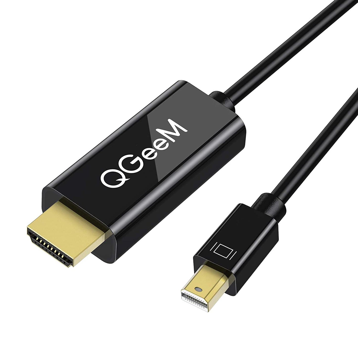 Uniqkart QG-HD23 Mini DP Male to HDMI Male Adapter Mini DisplayPort to HDMI Converter Cable for Computer TV Projector