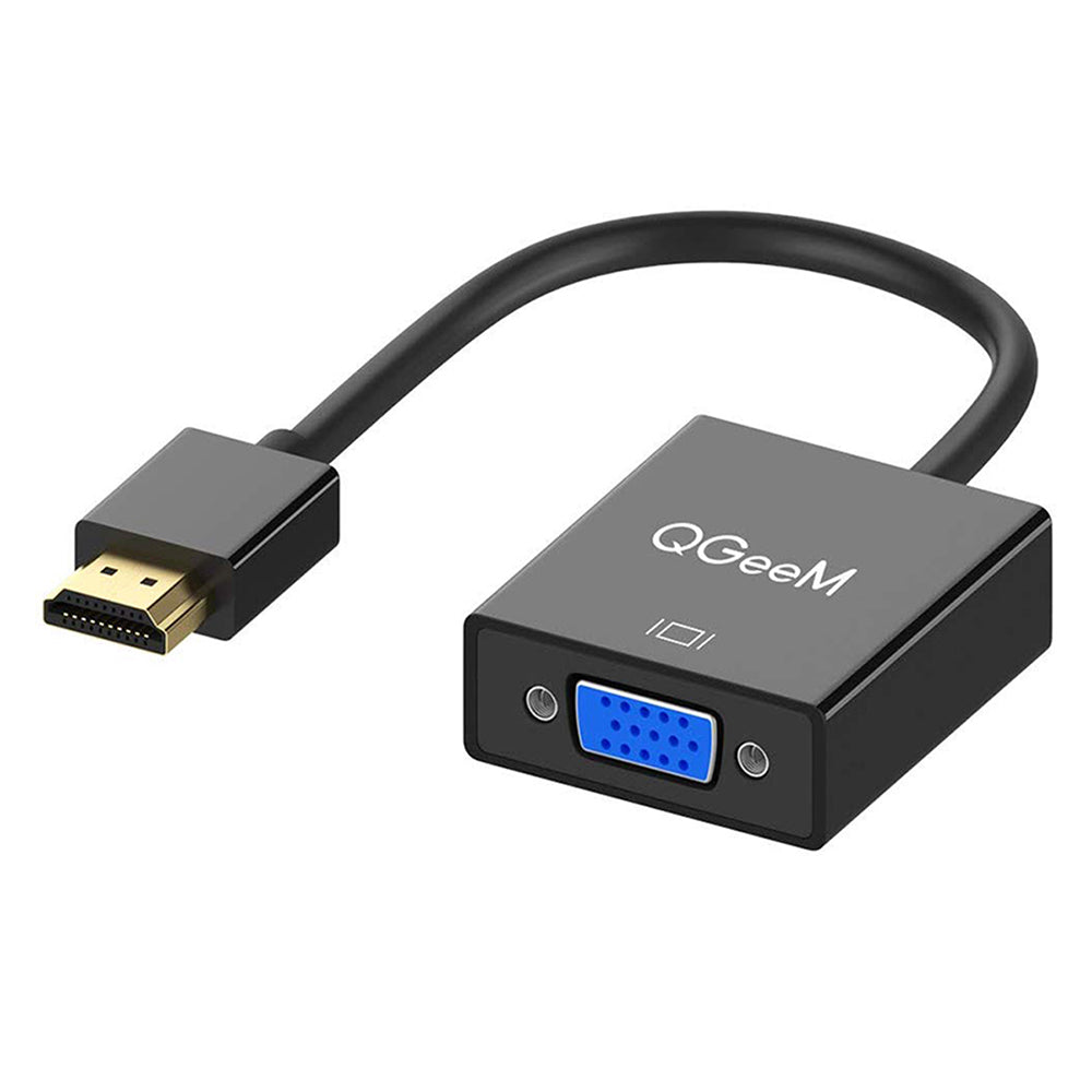 QGEEM QG-HD04 HDMI Male to VGA Female 1080P HD Adapter for TV Monitor Projector