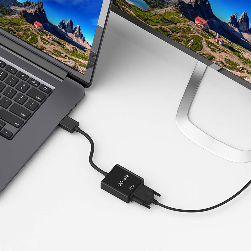 QGEEM QG-HD04 HDMI Male to VGA Female 1080P HD Adapter for TV Monitor Projector
