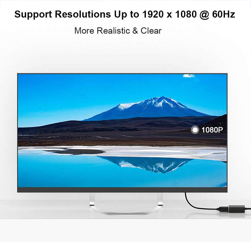 QGEEM QG-HD04 HDMI Male to VGA Female 1080P HD Adapter for TV Monitor Projector