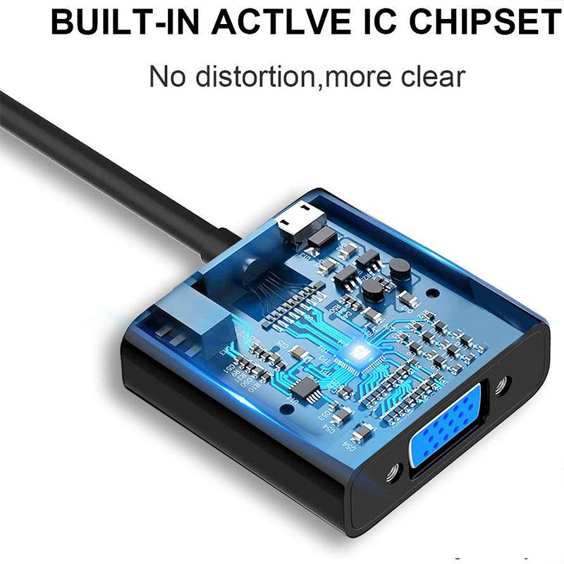 QGEEM QG-HD04 HDMI Male to VGA Female 1080P HD Adapter for TV Monitor Projector