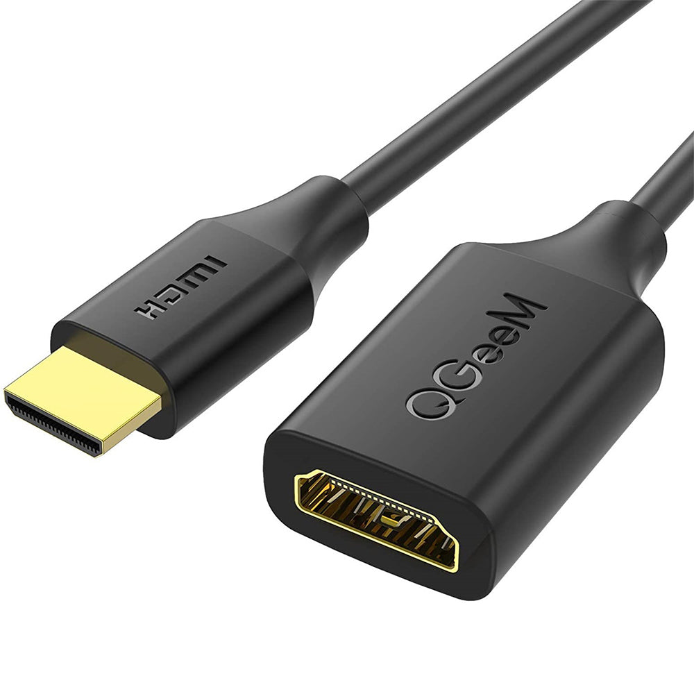 QGEEM QG-HD20 Mini HDMI Male to HDMI Female Adapter Cable Gold-plated Connector HDMI Converter Compatible with Raspberry Pi Zero W Camera Laptop Pico Projector