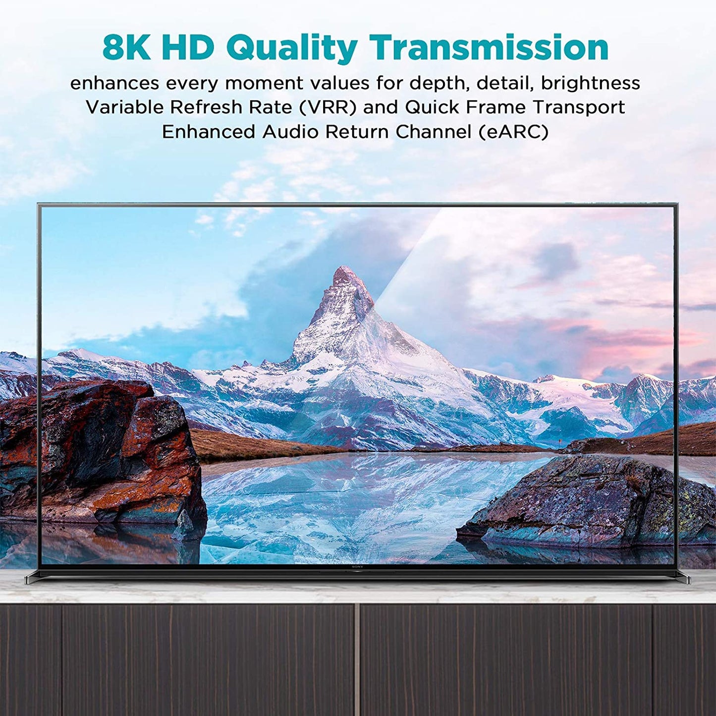 Uniqkart QG-AV17-5 4.5m Adapter Cord 8K 60Hz Mini Resolution HD Video Cable 48Gpbs High Speed 4K 120Hz Resolution HD Video 2.1 Cable