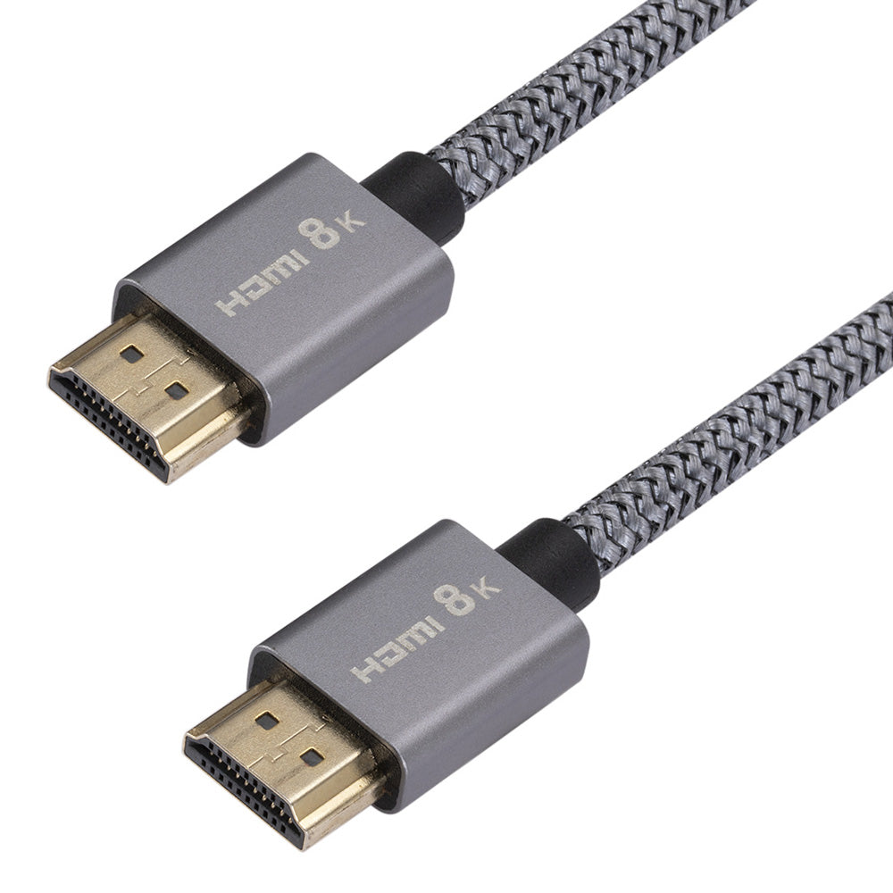 0316 1m HDMI Male to HDMI Male Cable HDMI Cord V2.1 8K/60Hz Compatible with Projector Monitor Laptop TV PS5 - Grey