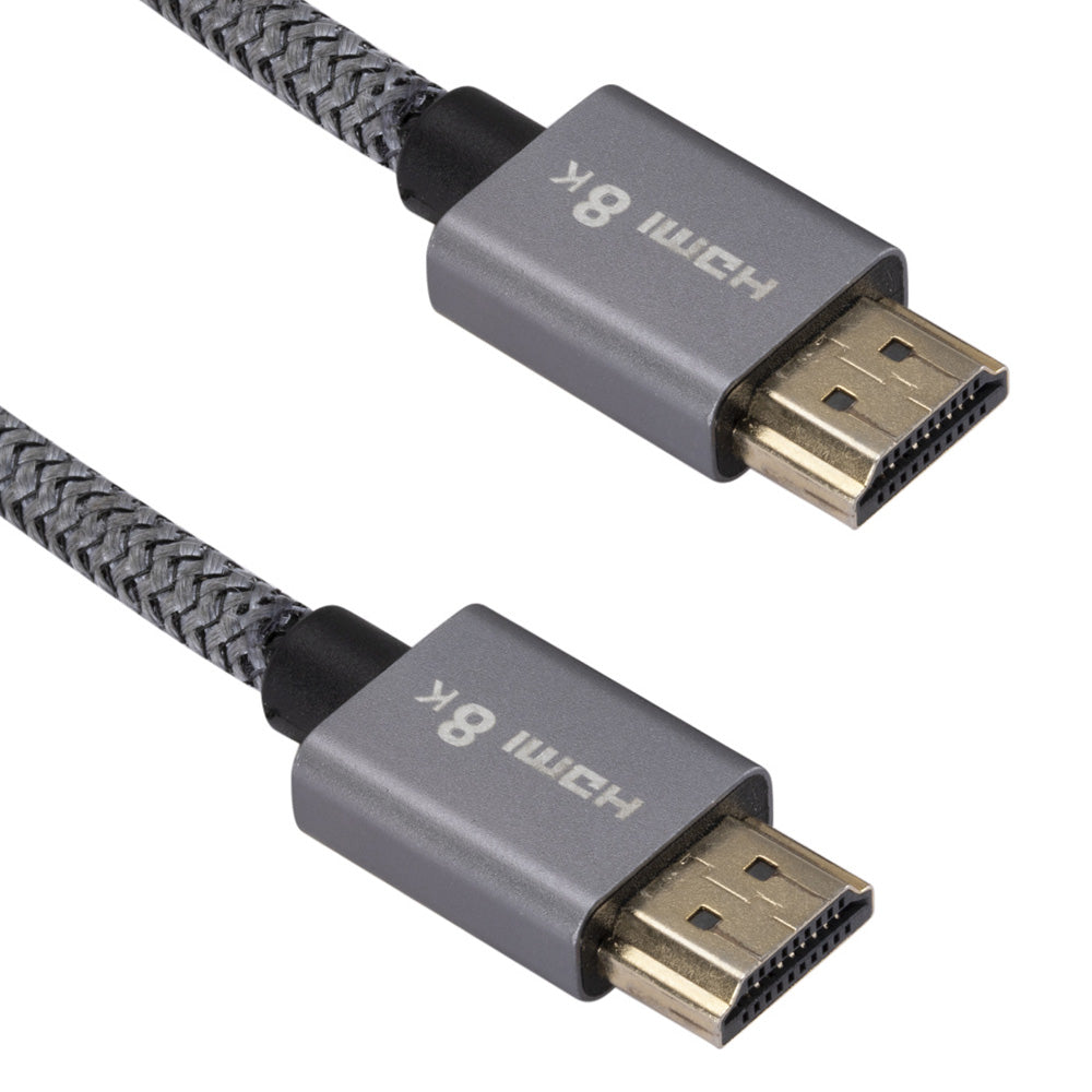 0316 1m HDMI Male to HDMI Male Cable HDMI Cord V2.1 8K/60Hz Compatible with Projector Monitor Laptop TV PS5 - Grey