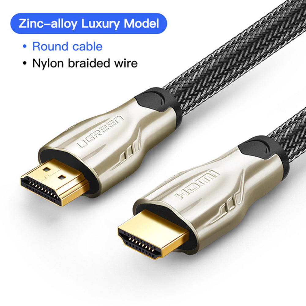 Uniqkart 8m 28AWG Nylon Braided Round HDMI Cable 4K/30Hz for Apple TV Xbox One PS5, Support Mirror/Extended Mode