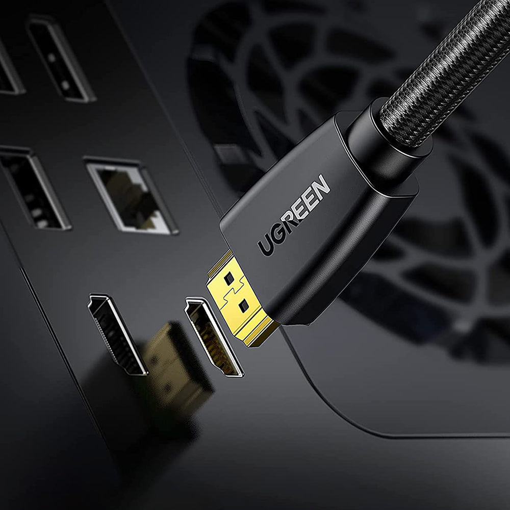 Uniqkart 40408 1m Super-Speed 18Gbps HDMI Cable Braided 4K/60Hz HDMI Male to Male Cord for UHD/TV Monitor/Computer/Xbox 360/PS5/PS4