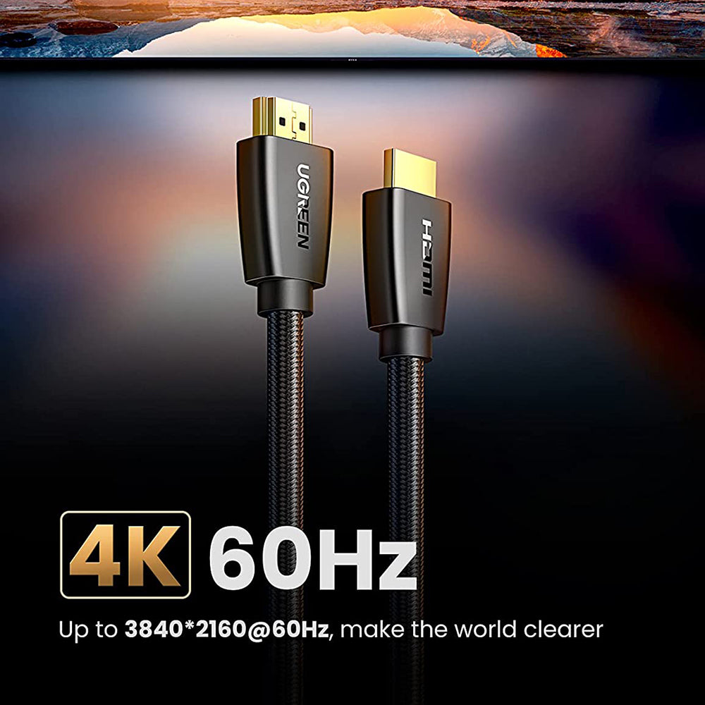 Uniqkart 40408 1m Super-Speed 18Gbps HDMI Cable Braided 4K/60Hz HDMI Male to Male Cord for UHD/TV Monitor/Computer/Xbox 360/PS5/PS4
