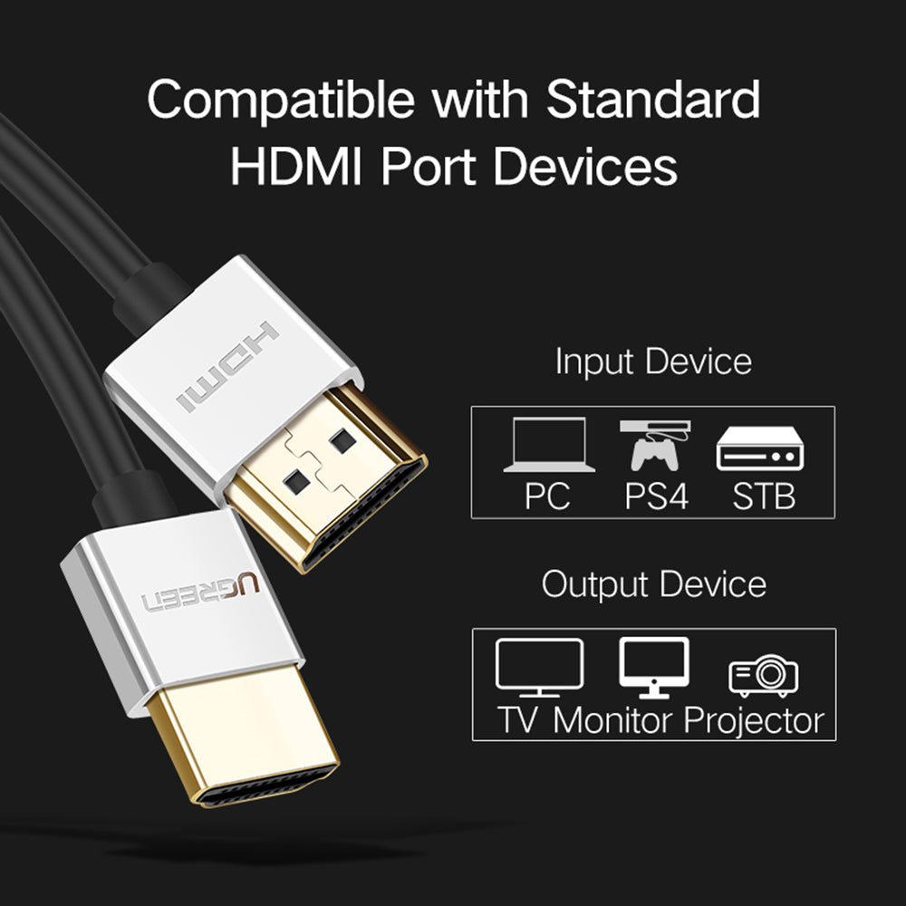Uniqkart 0.5m 4K/60HZ HDMI 2.0 Male to Male Cable for Apple TV Xbox 360 PS5 PS4