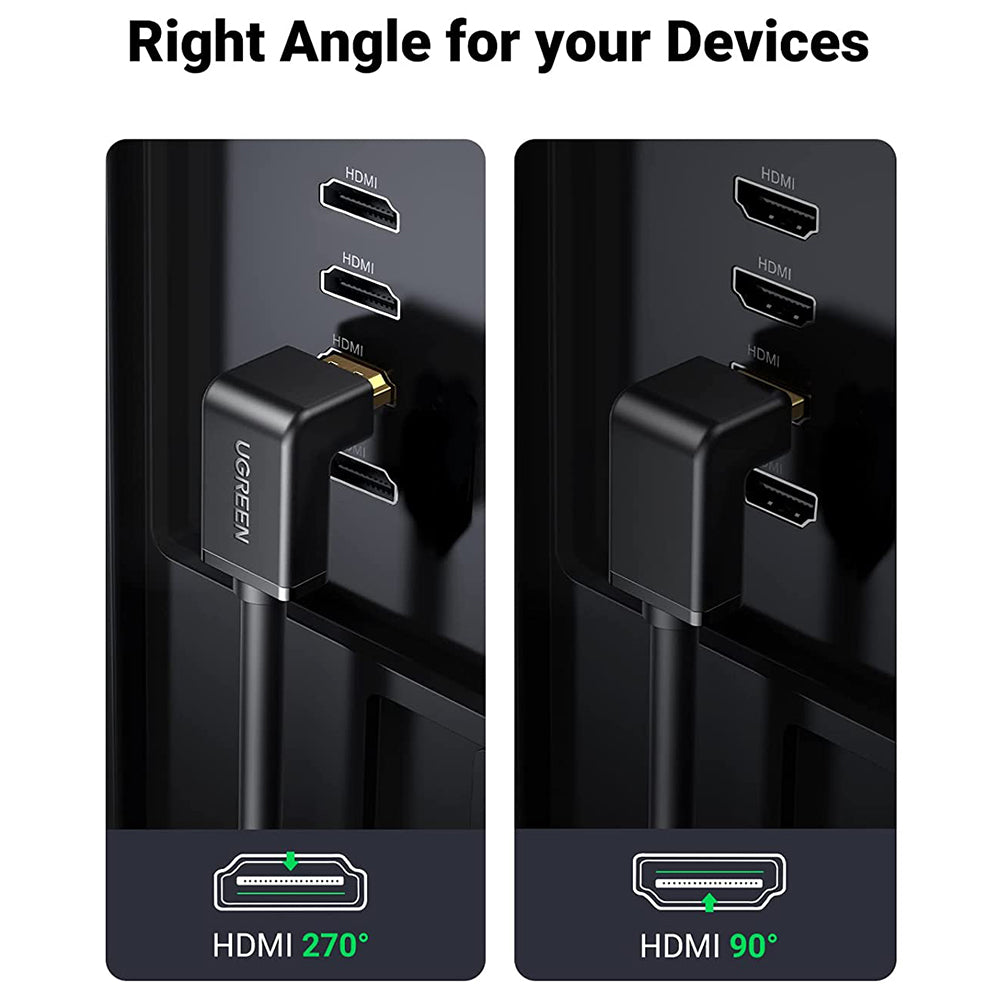 UGREEN 1.5m 270 Degree Angle Adapter 4K 60Hz HDMI Cable for PS3/4/5/Xbox One/360 HDTV