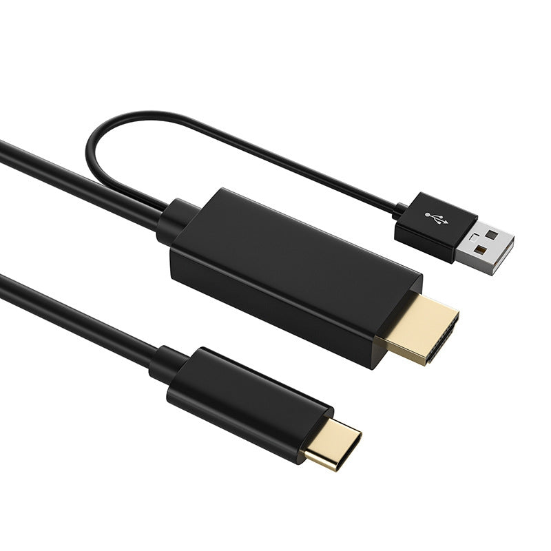 H149 1.8m 4K 60HZ HDMI + USB 2.0 to Type-C Converter Male to Male Adapter Cable