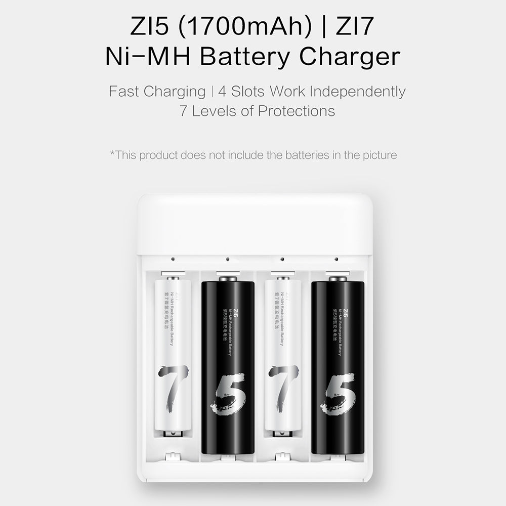 ZMI PB401 ZMI Ni-MH 4-Slot Battery Charger AA / AAA Rechargeable Battery Charger Adapter