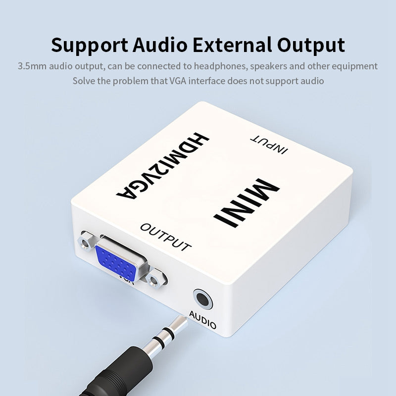 HDMI to VGA HD 1080P Video Audio Adapter Digital to Analog Signal Converter