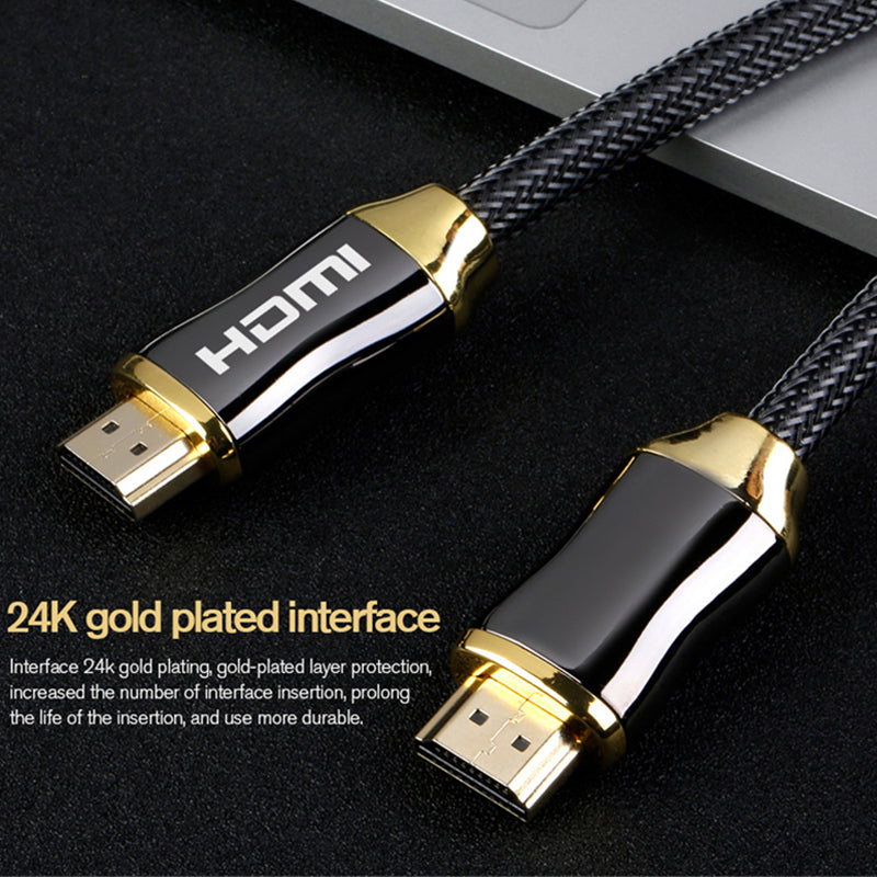 15m Gold-Plated HDMI 2.0 Cable 4K Video 28AWG High-Speed Braided Cord Compatible with Projector Monitor TV