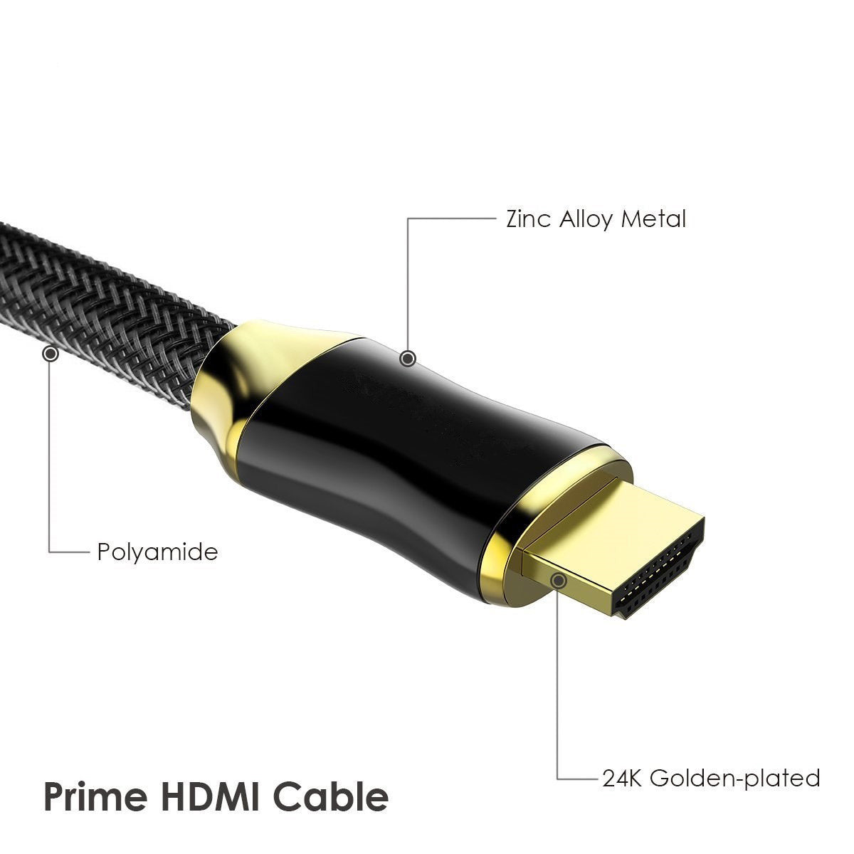 3m 28AWG 4K HDMI 2.0 Cable Nylon Braided HDMI Cord for PS3 / HDTV / Projector - Matte Black