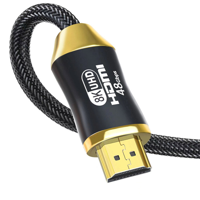 1.5m 8K / 60Hz 4K / 120Hz HDMI 2.1 Cable 28AWG HD Cord for PS5 XBox TV Computer Projector - Matte Black