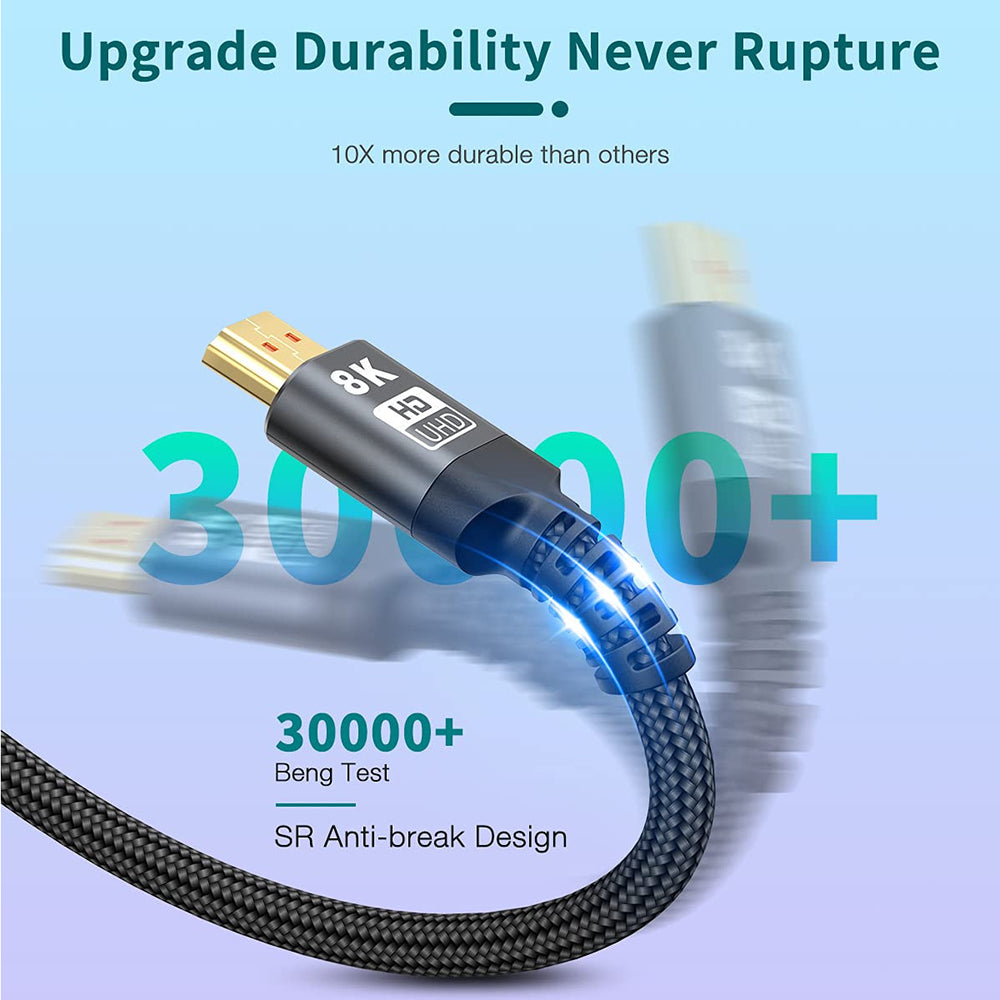 3m HDMI 2.1 Gold Plated Connector Cable 8K / 60Hz 28AWG HDMI-compatible Cord for Xbox / PS5 / Blu-ray Player / Projector