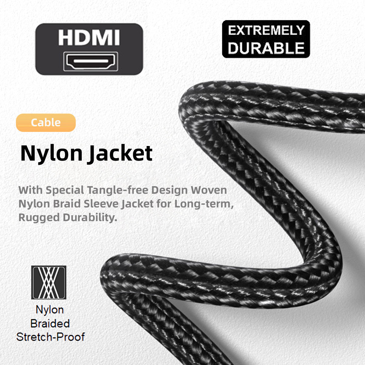 HD-012-LE 4K Ultra HD Micro HDMI 1.4 Male 90 Degree Angled to HDMI Female Extension Cable Metal Connector Braided Cord