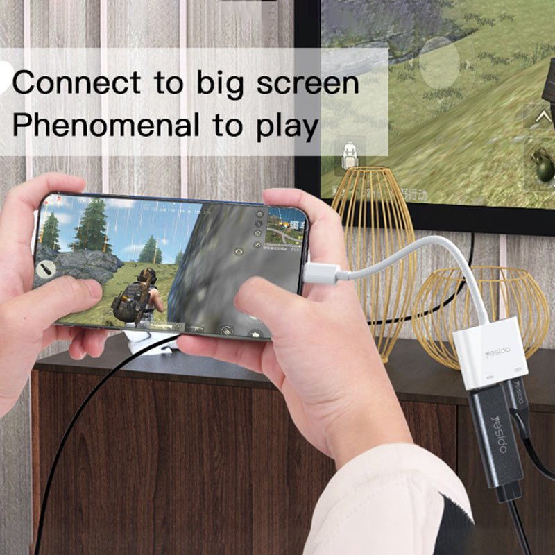 YESIDO HM06 Lightning to HDMI 1080P HD Video Converter Adapter with PD Charging Port