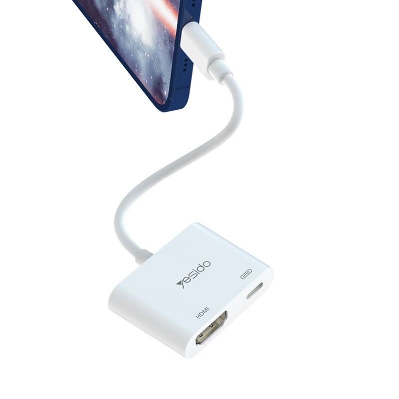YESIDO HM06 Lightning to HDMI 1080P HD Video Converter Adapter with PD Charging Port