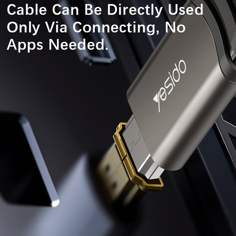 YESIDO HM07 1.8m 4K / 60Hz Type-C to HDMI HD Video Adapter Cable with PD Power Source Port
