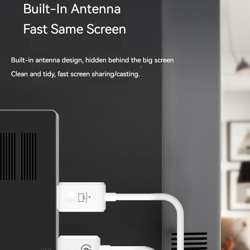 5.8G 30M Wireless HDMI Extender Kit Video Transmitter Receiver for PS4 Phone Laptop to TV Monitor - White