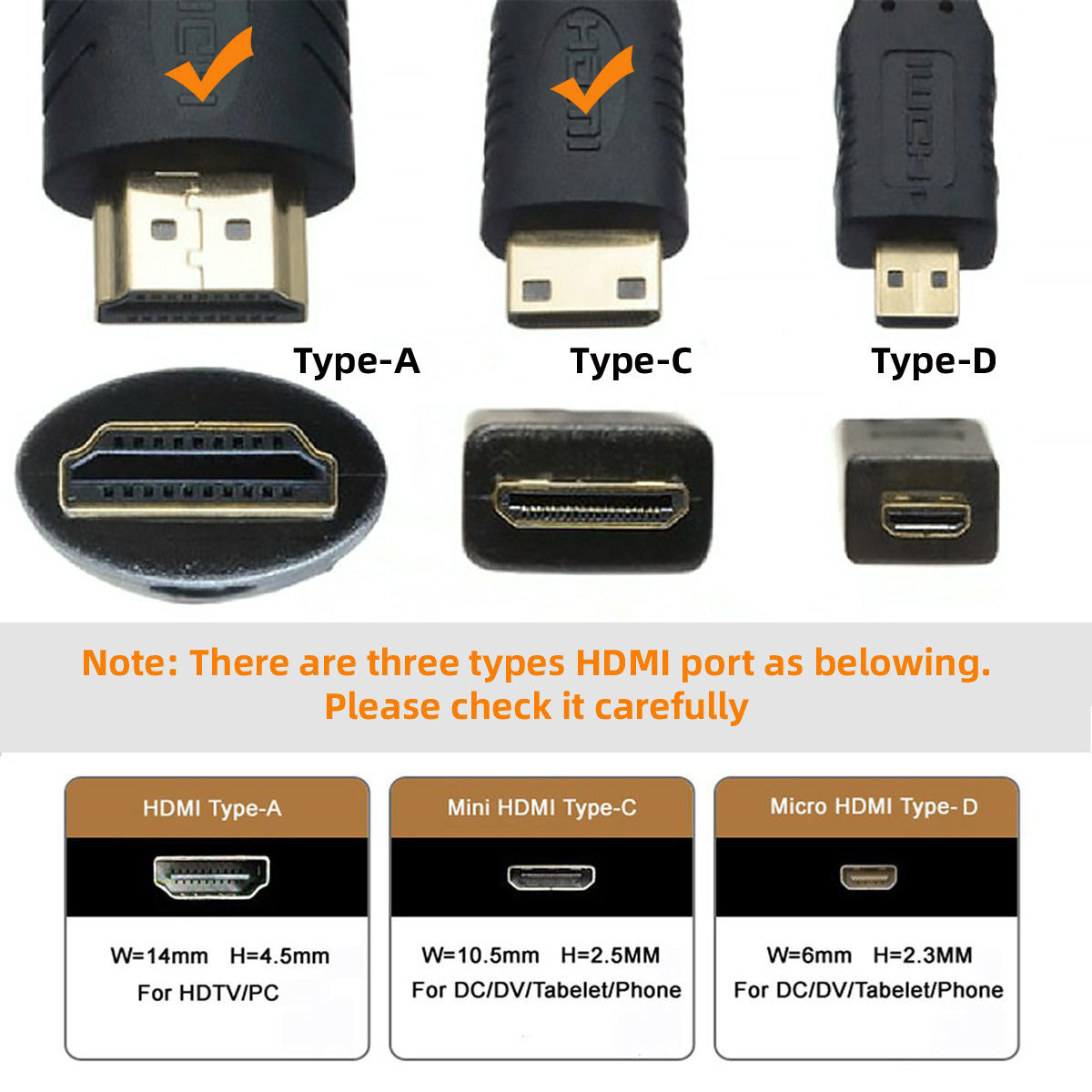HD-039-1.0M Micro HDMI to HDMI Display Cable Gold Plated High-Speed 8K@60hz HDMI Cord