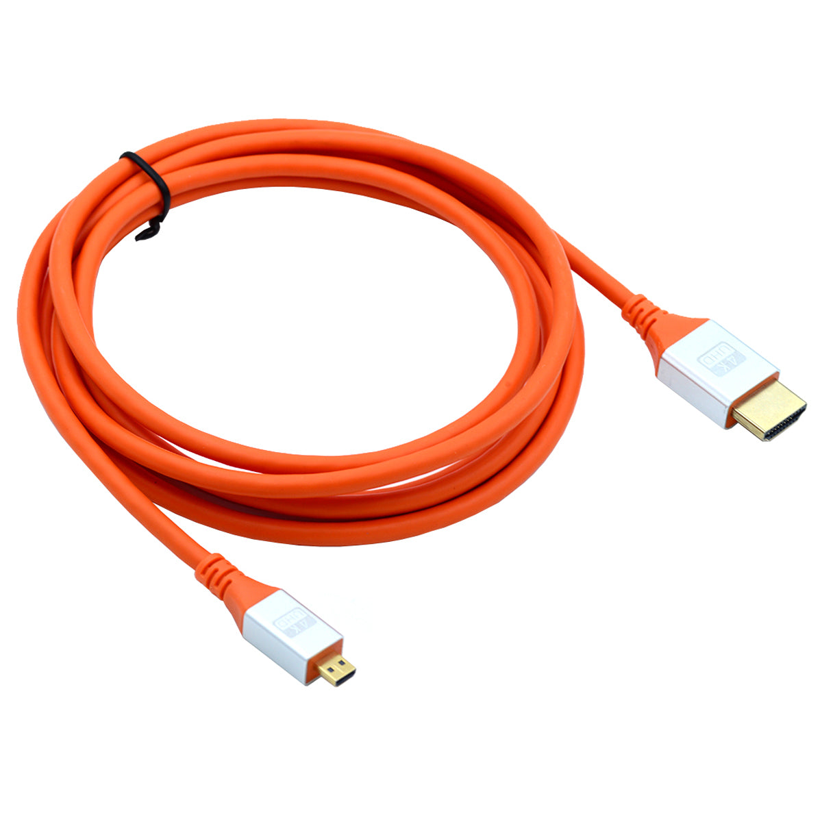 HD-040-2.0M Gold-Plated 4K Micro HDMI to HDMI Cable Male to Male Adapter PVC Shell Cord (OD=4.8MM)