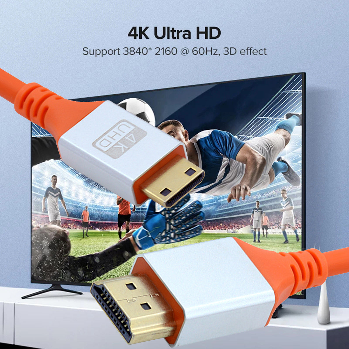 HD-010-0.5M Mini HDMI Male to HDMI Male 4K HD Video Cable Adapter Cord for TV Computer (OD=4.8MM)