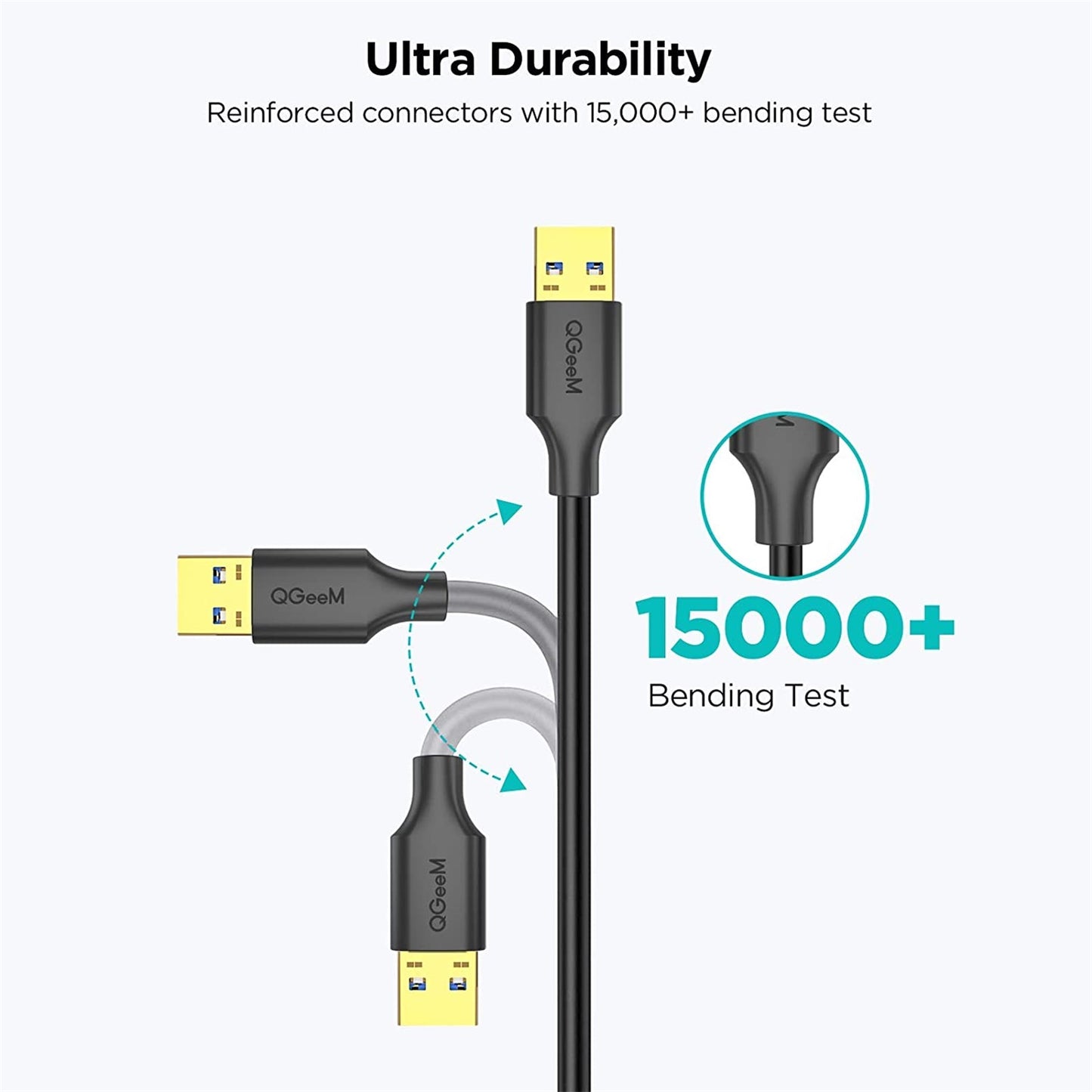 Uniqkart QG-CVQ21 1m USB 3.0 Extension Cable Male to Female Adapter Cord