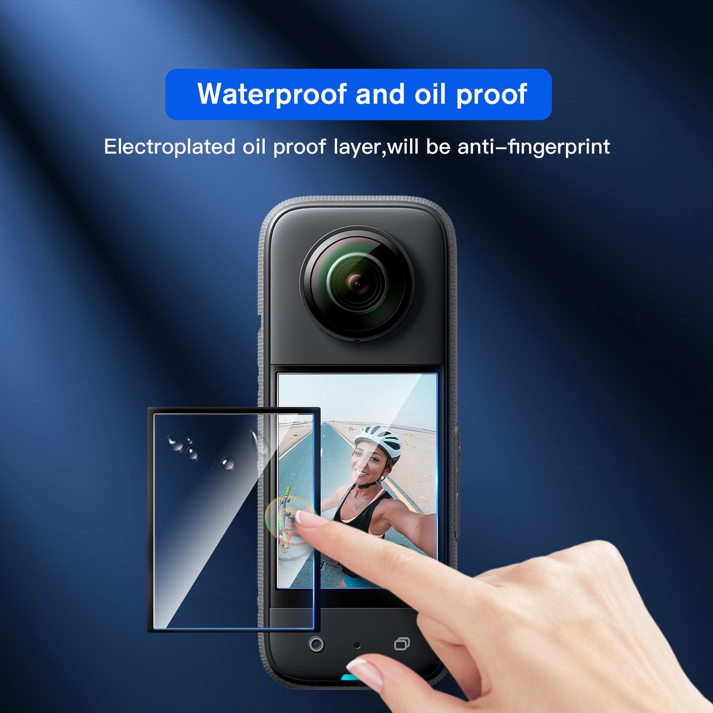 Uniqkart 1111354 2Pcs PMMA Camera Screen Protection Film for Insta360 X3, HD Clear Anti-explosion Curved Design Screen Protector