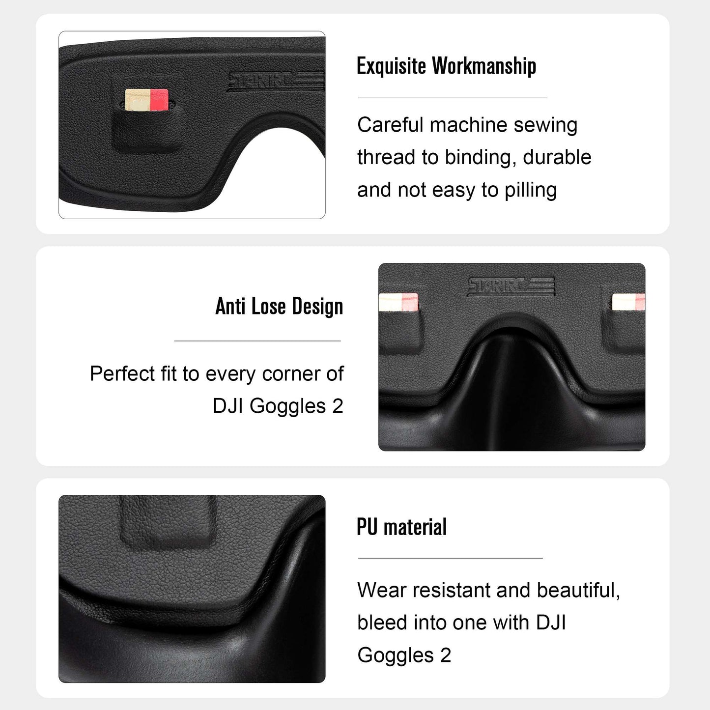 STARTRC For DJI Avata Protector Cover Dust-proof Board for DJI Goggles 2 VR Glasses Lens Protective Cover SD Card Storage PU Sleeve