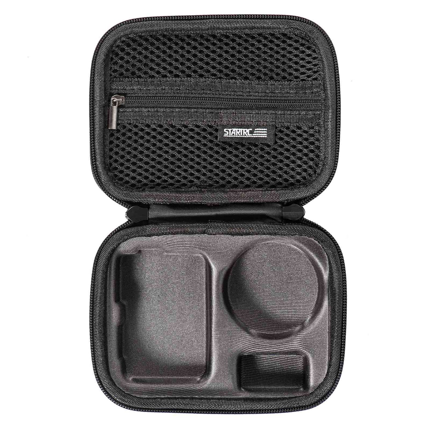 Uniqkart For DJI Osmo Action 3 Portable Shockproof Carrying Case Camera Storage Bag with Carabiner and Hand Strap - Black