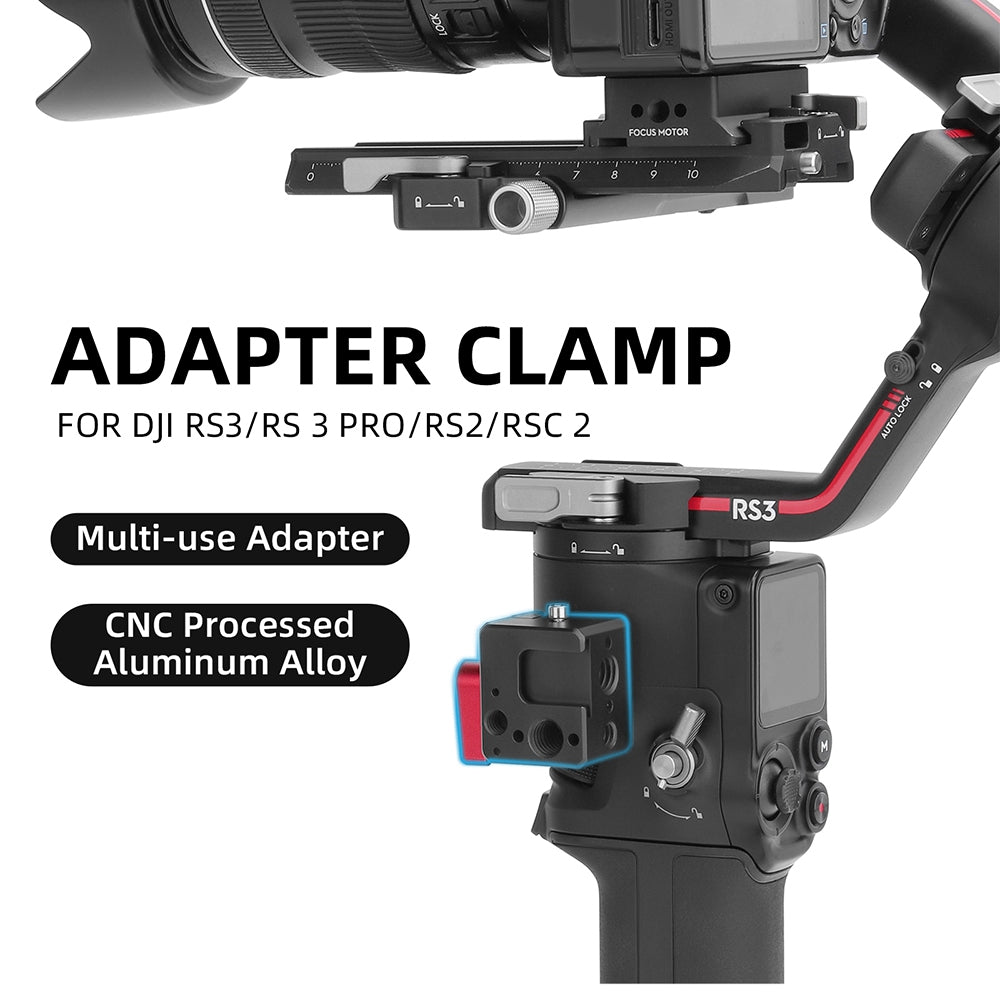 RO-HC522 For DJI RS 3 / RS 3 Pro / RSC 2 / RS2 Camera Stabilizer Cold Shoe 1 / 4 3 / 8 Screw Hole Expansion Adapter