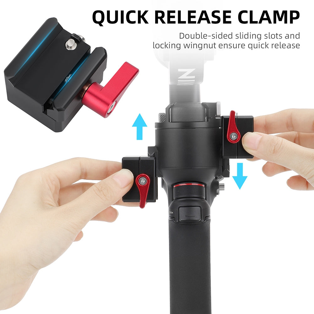 RO-HC522 For DJI RS 3 / RS 3 Pro / RSC 2 / RS2 Camera Stabilizer Cold Shoe 1 / 4 3 / 8 Screw Hole Expansion Adapter